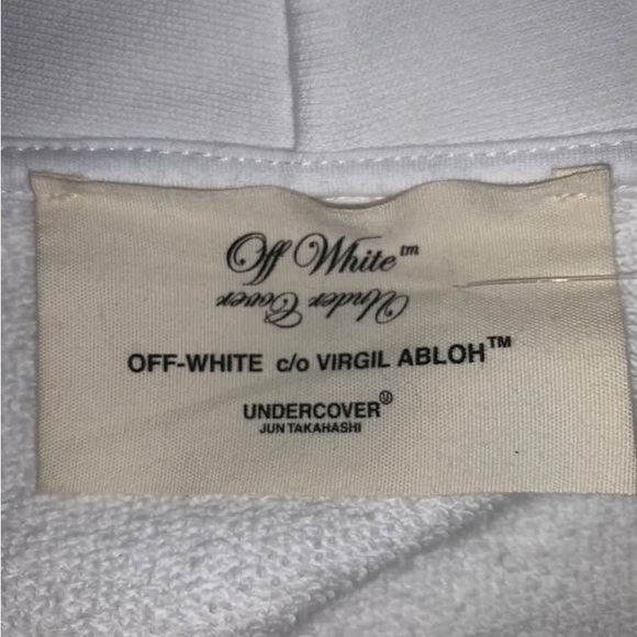 OFF WHITE UNDERCOVER SKELETON RVRS HOODIE WHITE - Picture 12 of 14